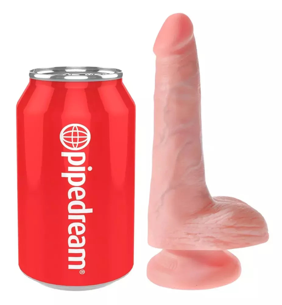 King Cock 6" anatominis modelis su pagrindu, šviesus, 15,2 cm, PVC