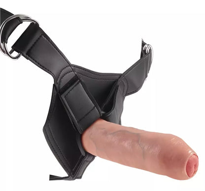 King Cock 7 Uncut diržo tipo dildo sistema su reguliuojamais diržais, 18 cm, šviesaus tono