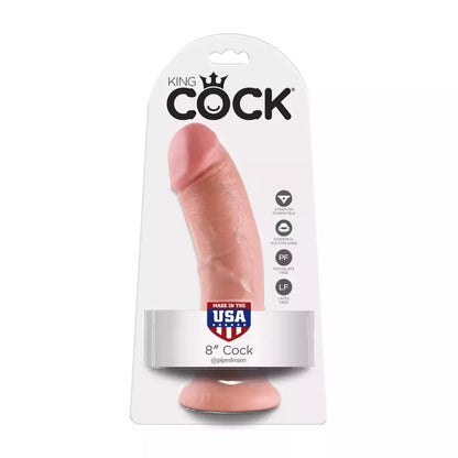 King Cock 8 colių anatominis modelis su siurbtuku, kūno spalvos