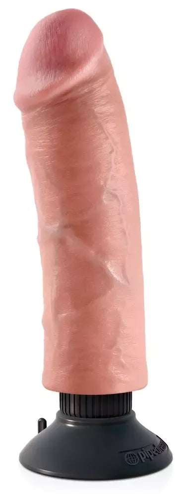 King Cock 8" lankstus vibruojantis modelis su siurbtuku, smėlio spalvos, 25 cm
