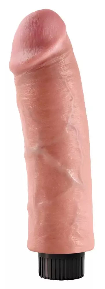 King Cock 8" lankstus vibruojantis modelis su siurbtuku, smėlio spalvos, 25 cm