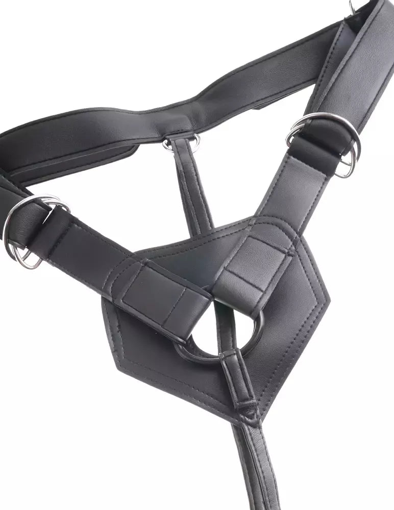 King Cock 8" Strap-On sistema su nuimamu anatominiu modeliu, juoda