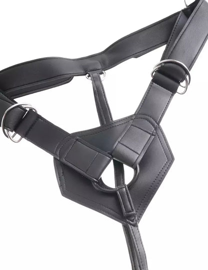 King Cock 8" Strap-On sistema su nuimamu anatominiu modeliu, juoda