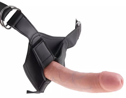 King Cock 8" Strap-On sistema su nuimamu anatominiu modeliu, juoda
