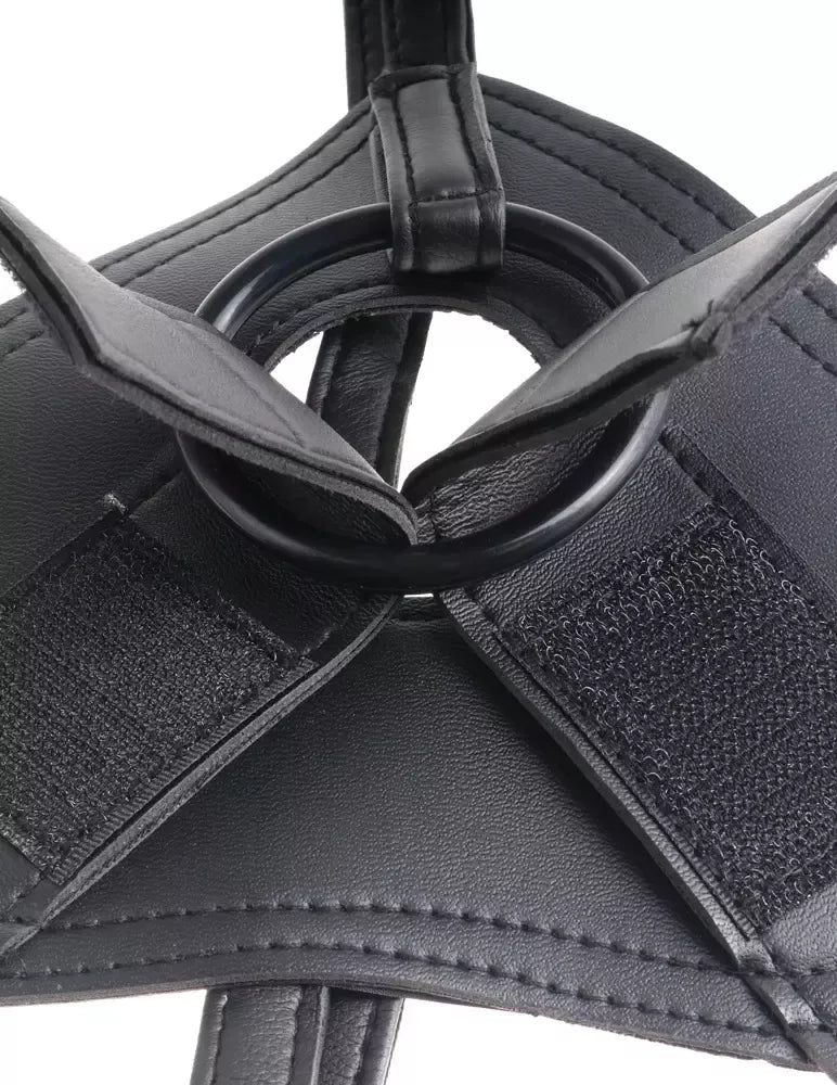 King Cock 8" Strap-On sistema su nuimamu anatominiu modeliu, juoda