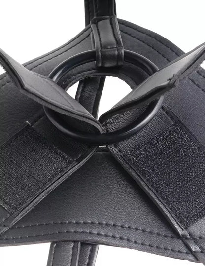 King Cock 8" Strap-On sistema su nuimamu anatominiu modeliu, juoda
