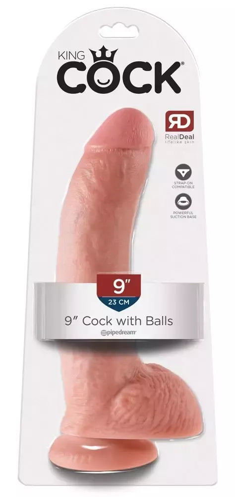 King Cock 9" anatominis modelis su pagrindu, šviesus, 22,9 cm, PVC