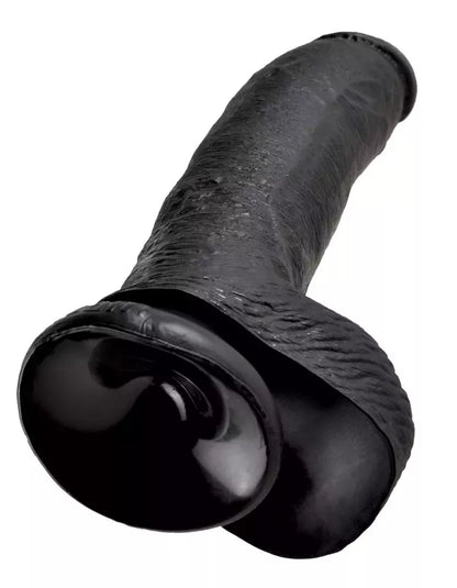 King Cock 9 colių anatominis modelis su pagrindu, tamsus, PVC, 22,9 cm