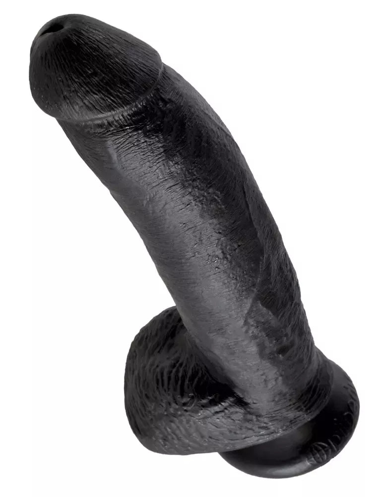 King Cock 9 colių anatominis modelis su pagrindu, tamsus, PVC, 22,9 cm