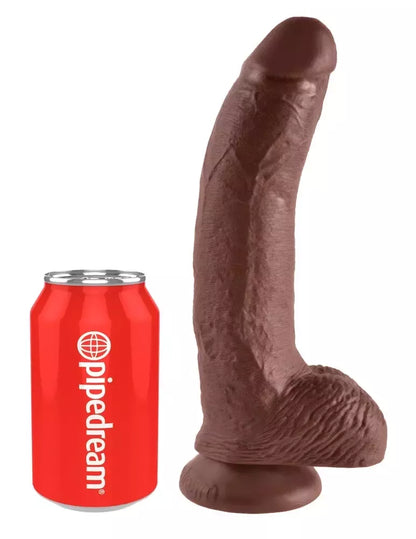 King Cock 9 colių anatominis modelis su siurbtuku, rudas, 22,9 cm