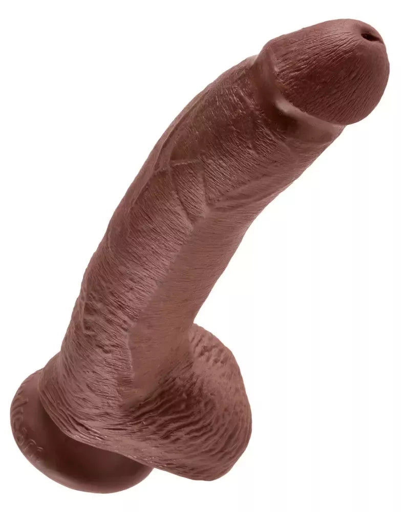 King Cock 9 colių anatominis modelis su siurbtuku, rudas, 22,9 cm