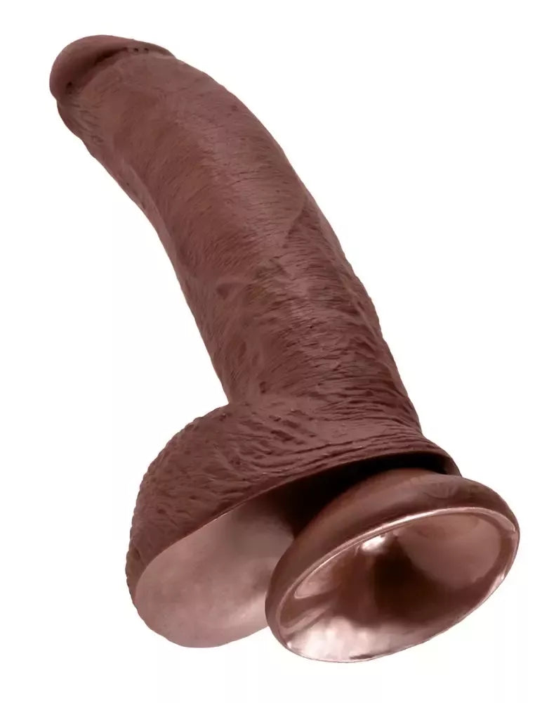 King Cock 9 colių anatominis modelis su siurbtuku, rudas, 22,9 cm
