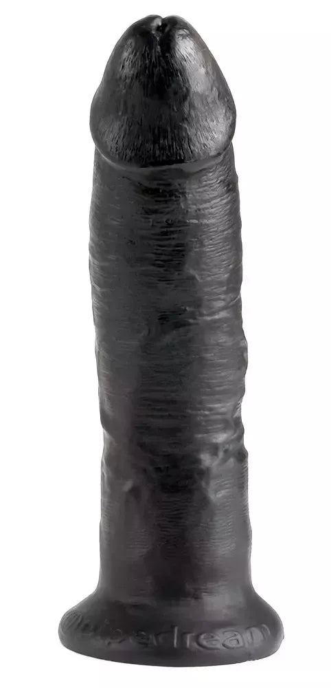 King Cock 9" Intymus modelis su siurbtuku, tamsus, 24 cm, PVC