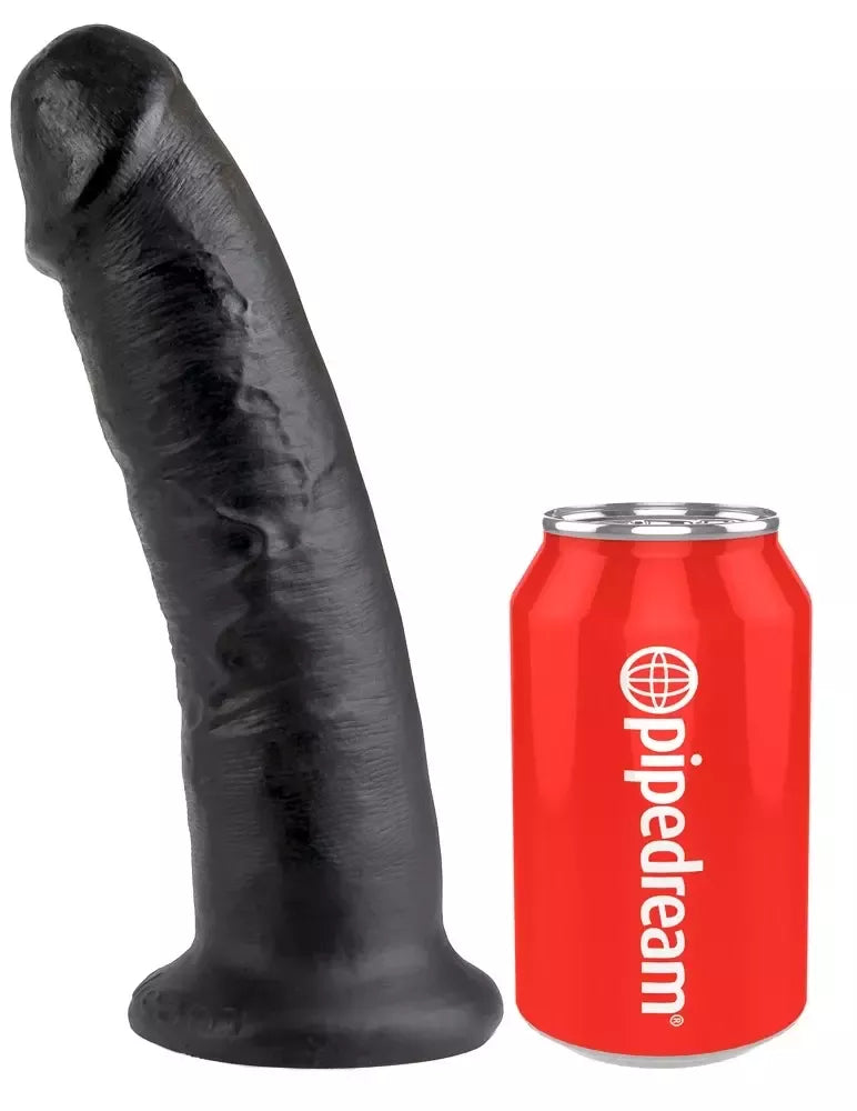 King Cock 9" Intymus modelis su siurbtuku, tamsus, 24 cm, PVC