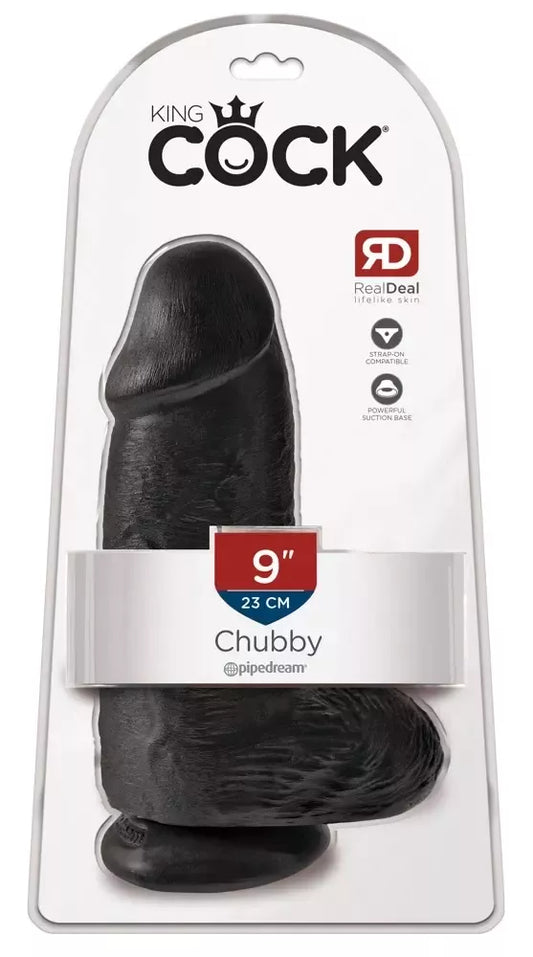 King Cock Chubby Dark anatominis modelis su siurbtuku 22,9 cm