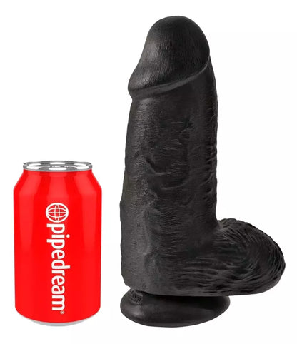 King Cock Chubby Dark anatominis modelis su siurbtuku 22,9 cm