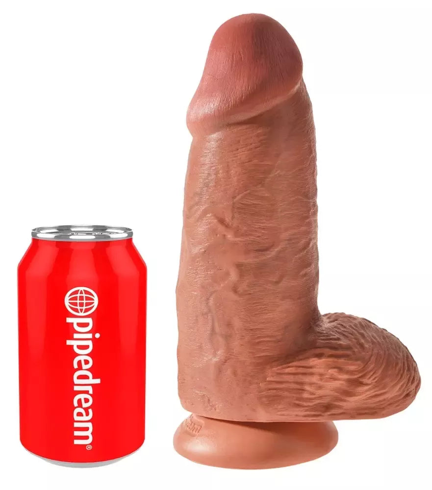 King Cock Chubby Tan – Anatomisė modelis su siurbtuku 22,9 cm