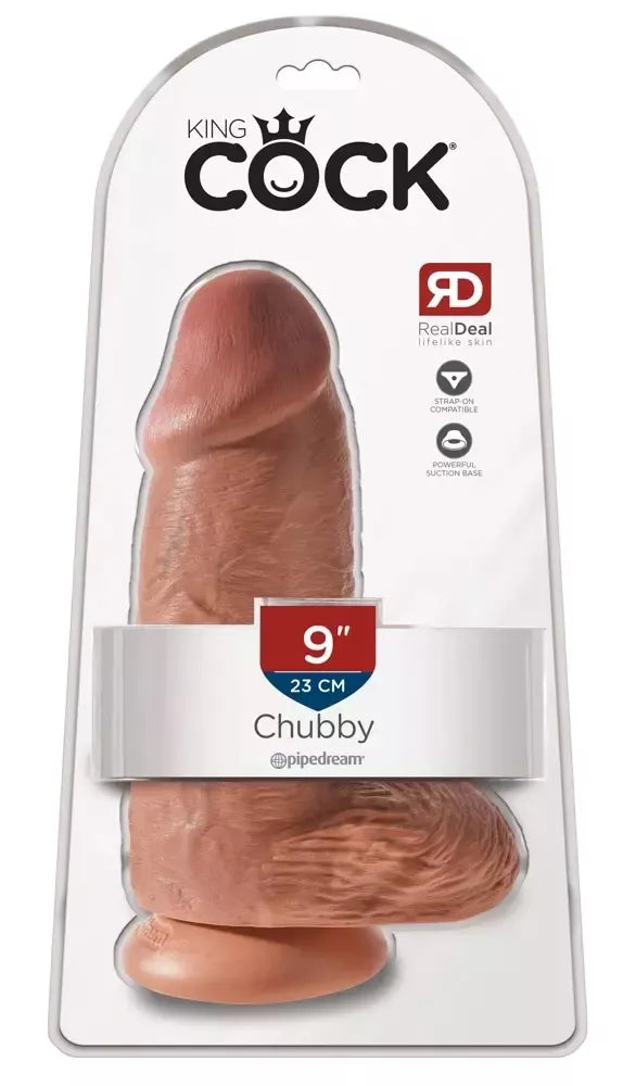King Cock Chubby Tan – Anatomisė modelis su siurbtuku 22,9 cm