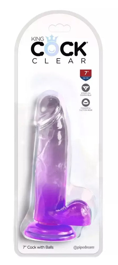 King Cock Clear 7 colių dvigubo tankio modelis, purpurinis