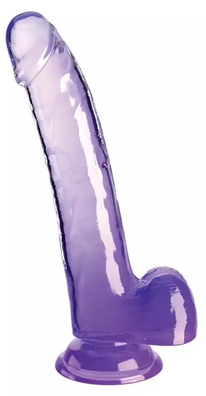 King Cock Clear 9" intymusis prietaisas su pagrindu, violetinis, TPE, 24,8 cm