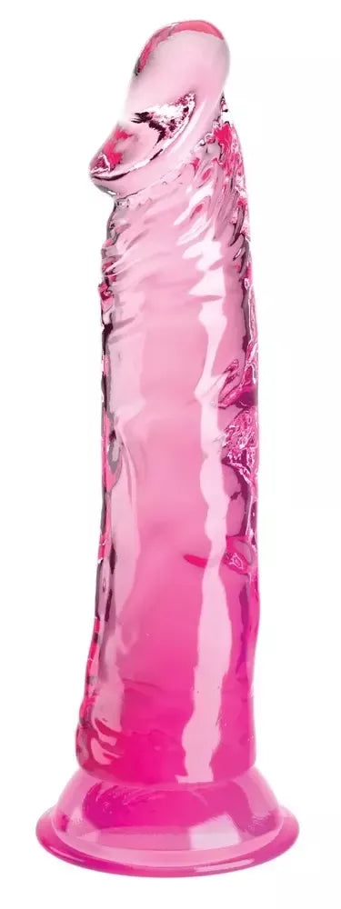 King Cock Clear Model 8 Transparent Pink – lanksti TPE sistema, 21,8 cm