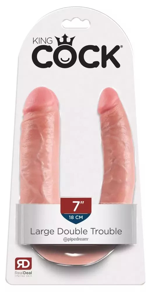 King Cock Double Trouble 43 cm dvipusis anatominis modelis iš PVC