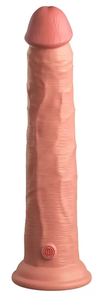 King Cock Elite 10 colių dvigubo tankio silikoninis anatominis modelis, šviesus atspalvis