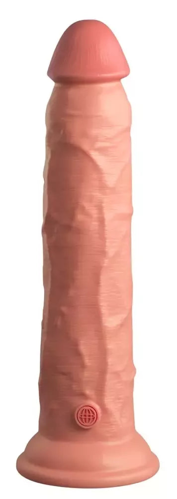King Cock Elite 9” dvigubo tankio modelis, šviesus, su siurbtuku, silikoninis