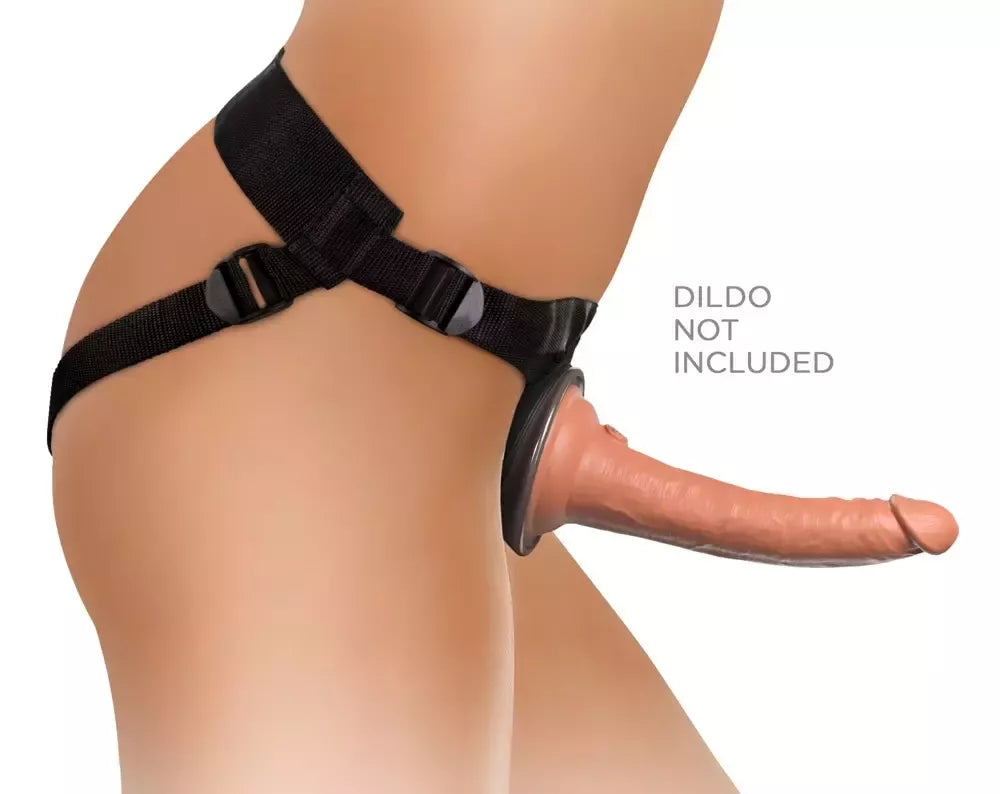 King Cock Elite Comfy Body Dock reguliuojami „strap-on“ diržai, juodi