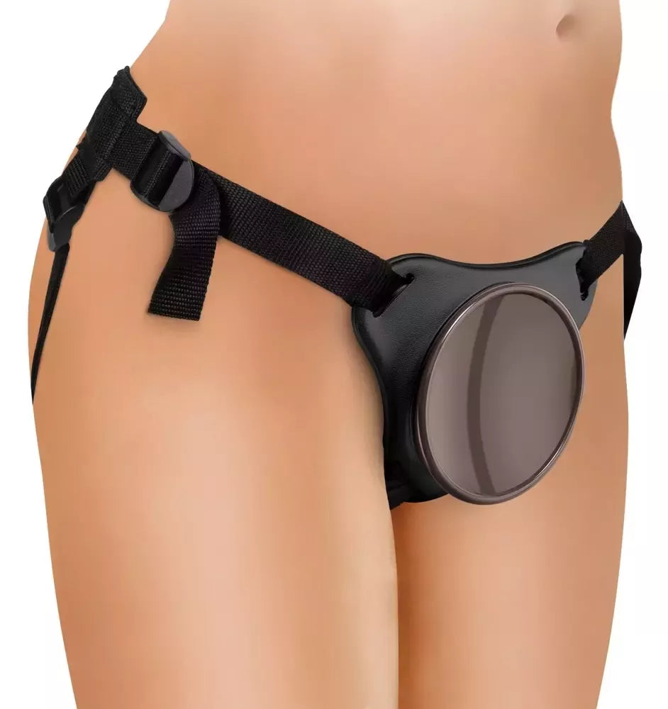 King Cock Elite Comfy Body Dock reguliuojami „strap-on“ diržai, juodi