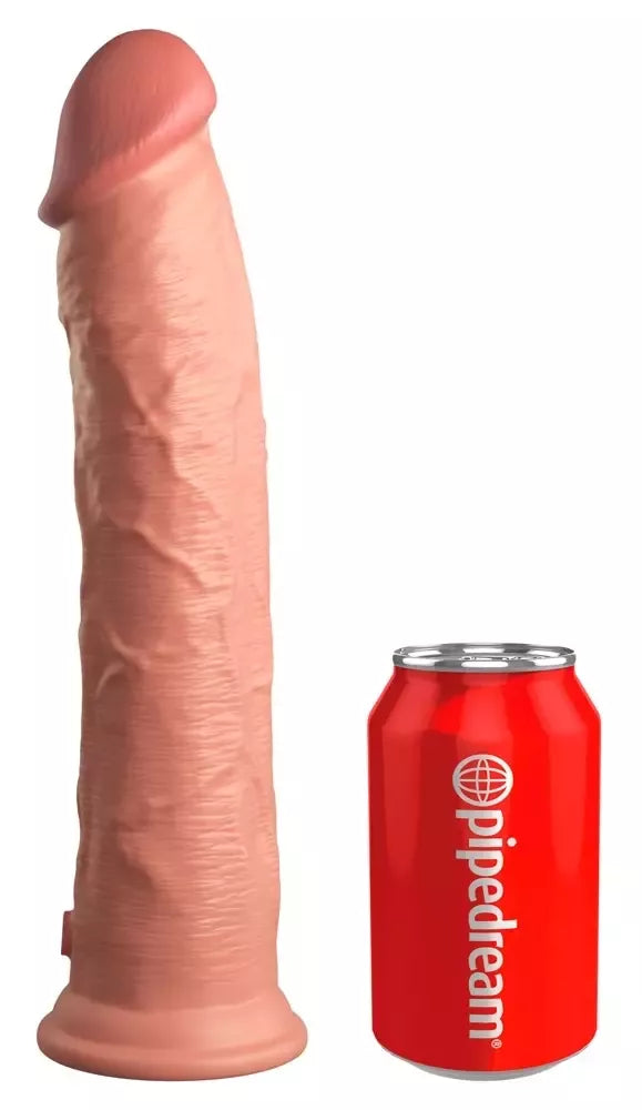 King Cock Elite KCE 11 dviejų tankių silikoninis modelis, 29,5 cm, šviesus (Light)