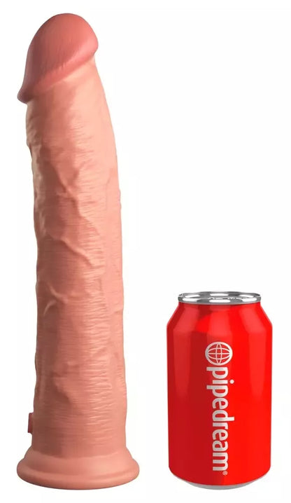 King Cock Elite KCE 11 dviejų tankių silikoninis modelis, 29,5 cm, šviesus (Light)