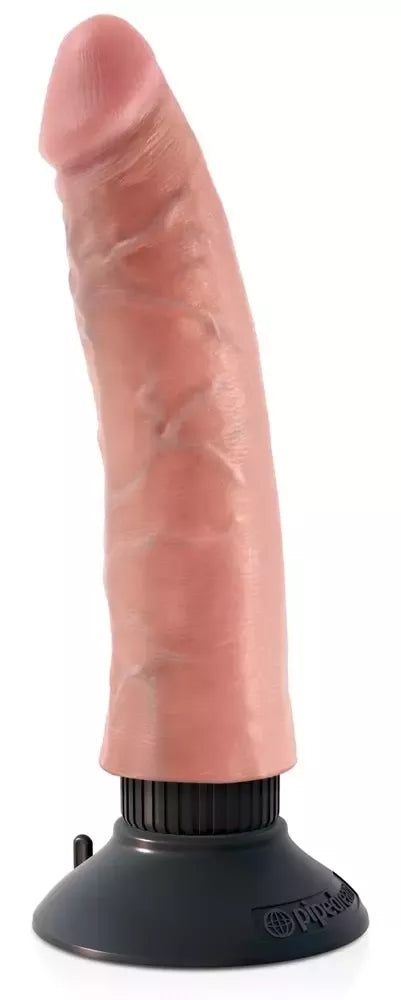 King Cock Kink by Doc Johnson 7 colių vibratorius su lanksčiu kotu ir siurbtuku