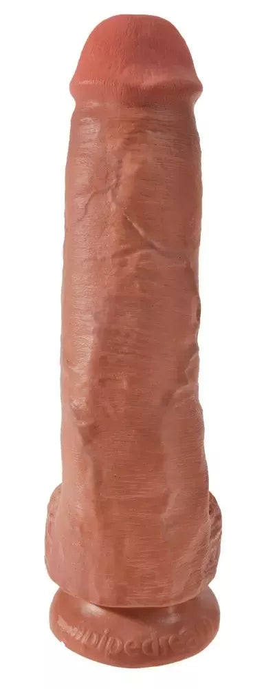King Cock Model 11" rusvos spalvos intymus rinkinys su siurbtuku, 28 cm