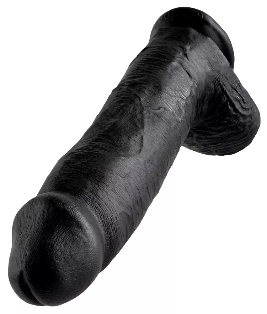 King Cock Model 12'' Black – anatominė sistema su siurbtuku