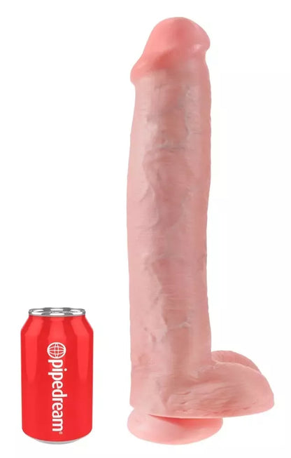 King Cock Model 15 XXL intymus treniruoklis su siurbtuku, 38 cm, PVC, juodos spalvos