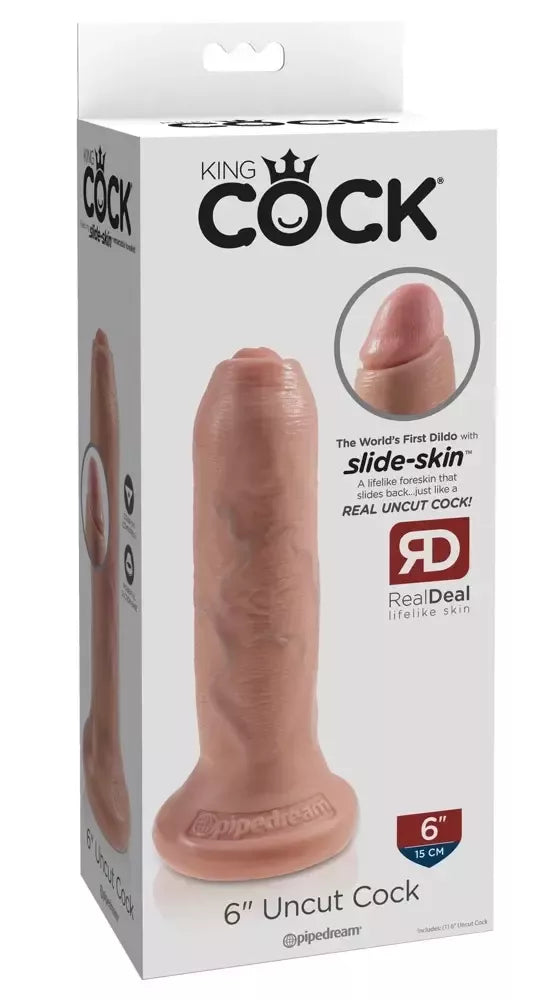 King Cock Model 6in Uncut Flesh – anatominis intymus prietaisas su siurbtuku