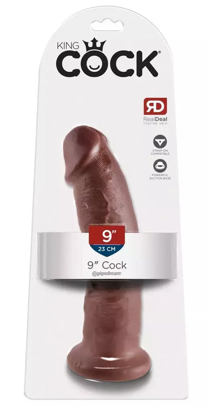 King Cock Model 9" rudas – anatomiškai detalus intymus prietaisas, 24 cm