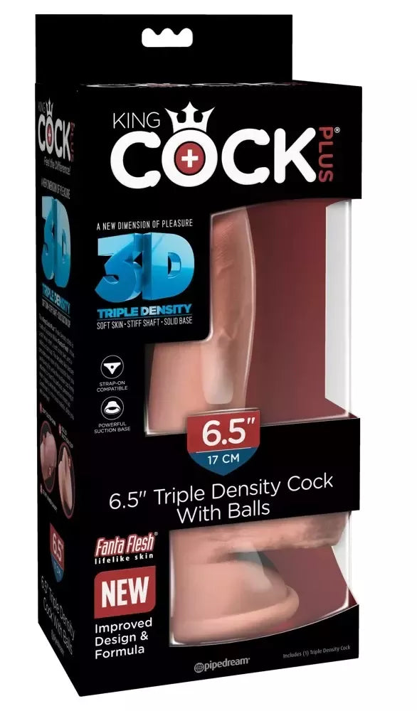 King Cock Plus 6.5 TDC Light trigubo tankio modelis su sėklidėmis, 20,3 cm