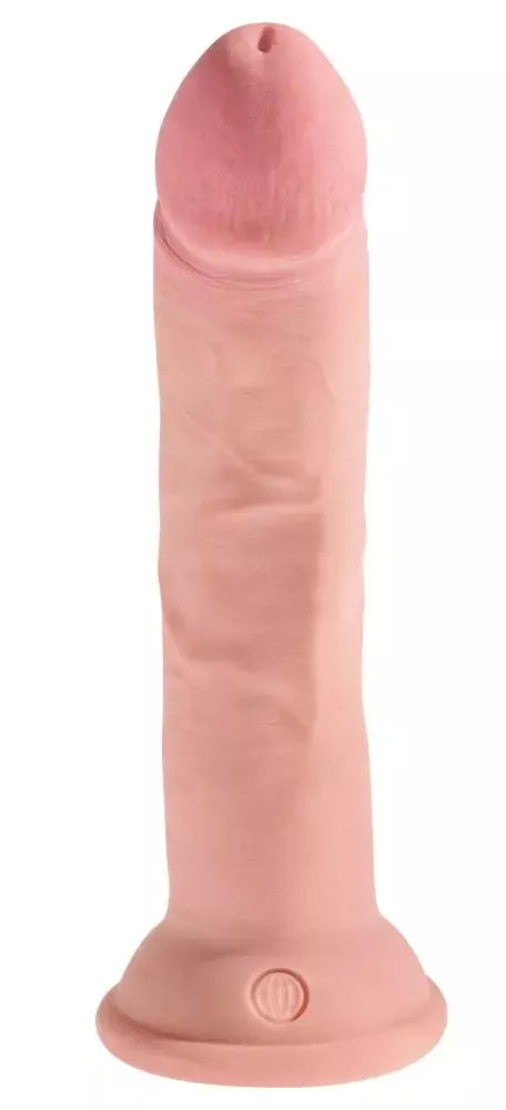 King Cock Plus 8" Intimate Model Triple Density TPE su prisiurbiamu pagrindu, smėlio spalvos