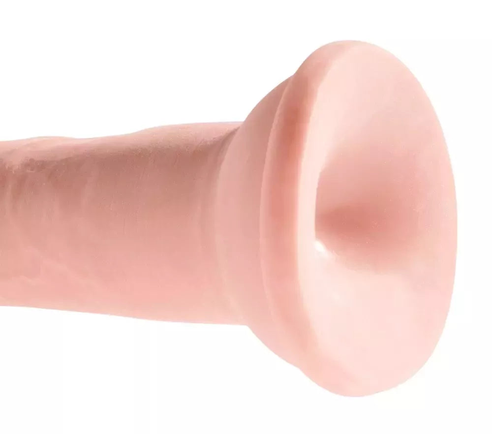 King Cock Plus 8" Intimate Model Triple Density TPE su prisiurbiamu pagrindu, smėlio spalvos
