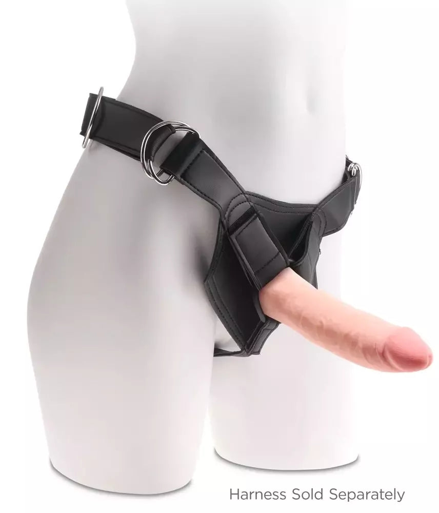 King Cock Plus 8" Intimate Model Triple Density TPE su prisiurbiamu pagrindu, smėlio spalvos