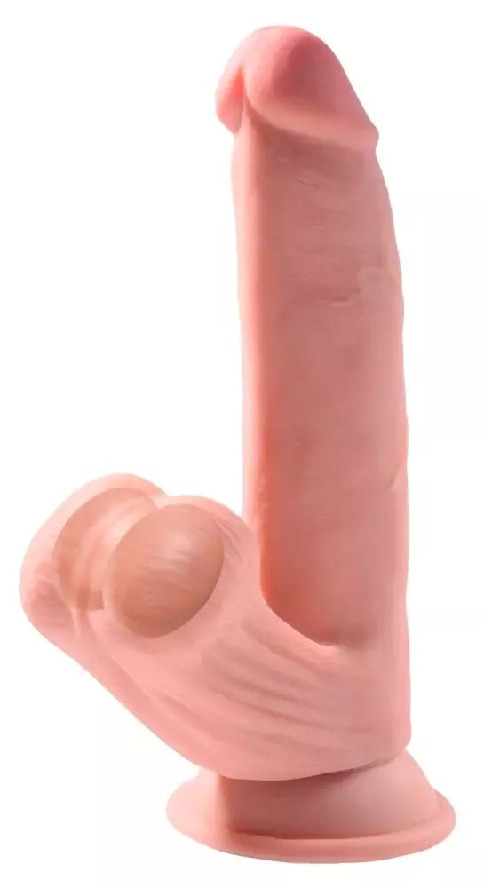 King Cock Plus 8" trigubo tankio anatominis modelis su lanksčiu pagrindu