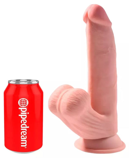 King Cock Plus 8" trigubo tankio anatominis modelis su lanksčiu pagrindu