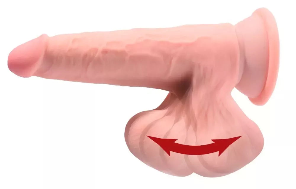 King Cock Plus 8" trigubo tankio anatominis modelis su lanksčiu pagrindu