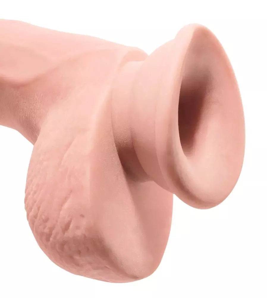 King Cock Plus 9" intymus prietaisas su lanksčiu pagrindu, vakuuminiu pagrindu, TPE
