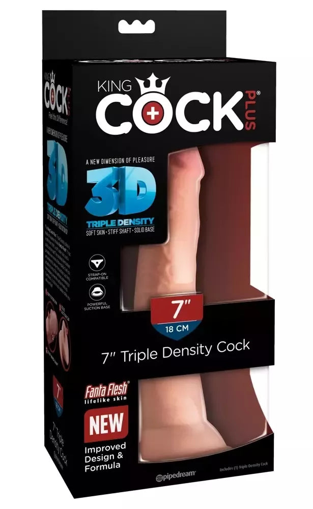 King Cock Plus KCP 7 Intimate Model Triple Density 21 cm smėlio spalvos