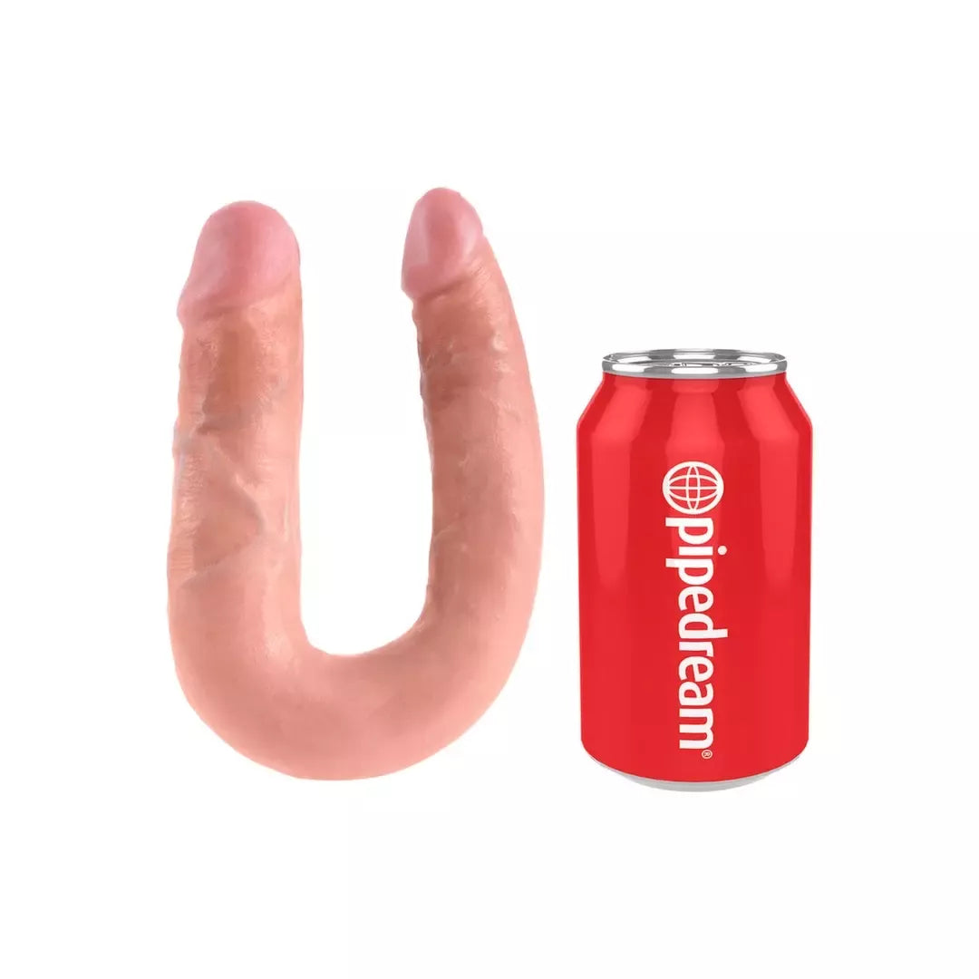 King Cock U formos dvigubas vidutinio dydžio anatominis modelis, kūno spalvos, 13,9 cm