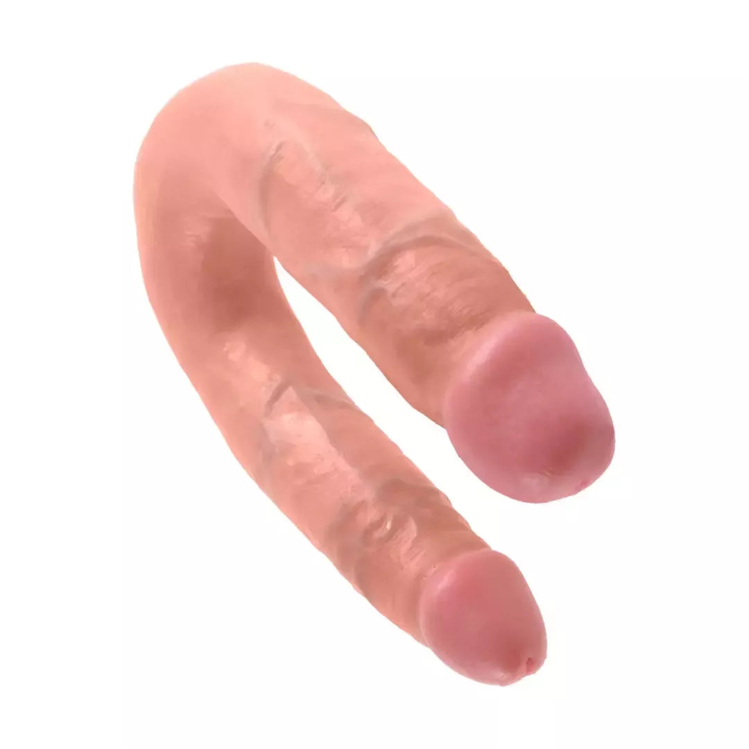 King Cock U formos dvigubas vidutinio dydžio anatominis modelis, kūno spalvos, 13,9 cm