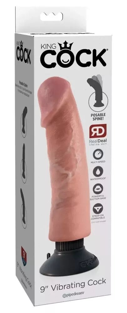 King Cock Vibrating Flexible Model 9” – reguliuojamas, su siurbtuku, atsparus vandeniui